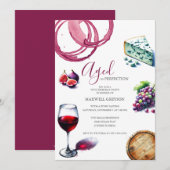 50e verjaardag uitnodigingen trendy wijn thema (Voorkant / Achterkant)