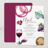 50e verjaardag uitnodigingen trendy wijn thema (Voorkant / Achterkant)