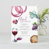 50e verjaardag uitnodigingen trendy wijn thema (Staand voorkant)