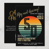 50e verjaardag uitnodigingen: Vijftig en bloeiende Kaart (Voorkant / Achterkant)