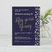 50e verjaardag uitnodigingen: Vijftig jaar jong, Q Kaart (Staand voorkant)