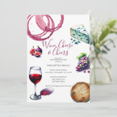 50e verjaardag uitnodigingen wijn thema (Staand voorkant)