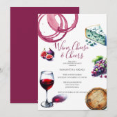 50e verjaardag uitnodigingen wijn thema (Voorkant / Achterkant)
