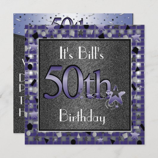 50e verjaardag UitnodigingPERSONALIZED Kaart (Voorkant / Achterkant)