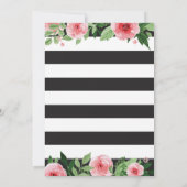 50e verjaardag Uitnodigingsvrouwen. Floral Gold Bl Kaart (Achterkant)