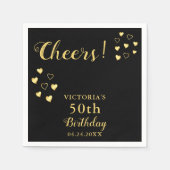 50e verjaardag van aanpasbare zwarte en gouden Che Servet (Voorkant)
