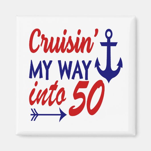 50e verjaardag van Birthday Cruise Magneet (Voorkant)
