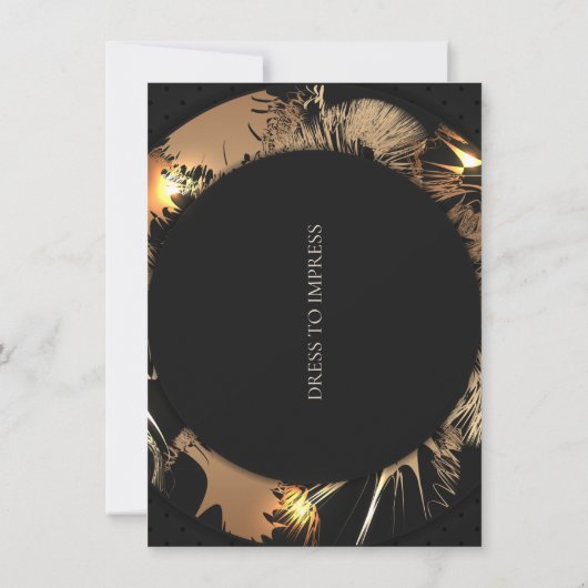 50e verjaardag van Black and Gold Party Classic Kaart (Achterkant)