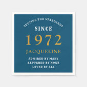 50e verjaardag van Blue Gold Add Name Standards Servet (Voorkant)
