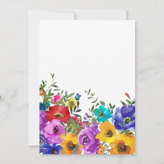 50e verjaardag van Bright en Vette Florals Kaart (Achterkant)