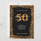 50e verjaardag van Copper and Black Glam Leopard S Kaart (Voorkant)