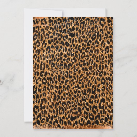 50e verjaardag van Copper and Black Glam Leopard S Kaart (Achterkant)