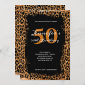 50e verjaardag van Copper and Black Glam Leopard S Kaart (Voorkant / Achterkant)