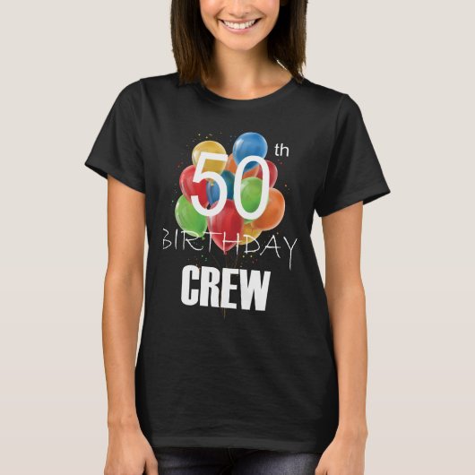 50e verjaardag van de 50-partijengroep Crew-vrouwe T-shirt (Voorkant)