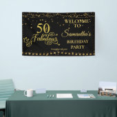 50e verjaardag van de 50e Fabulous Glitter Black Spandoek (Beurs)