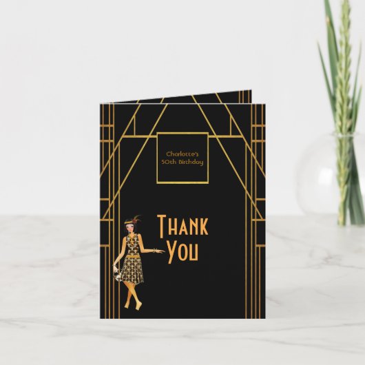 50e verjaardag van de 50e verjaardag van het zwart bedankkaart (Voorkant)