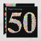 50e verjaardag van de Aangepaste Uitnodiging van d (Voorkant / Achterkant)