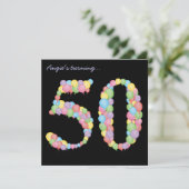 50e verjaardag van de Aangepaste Uitnodiging van d (Staand voorkant)