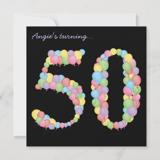 50e verjaardag van de Aangepaste Uitnodiging van d (Voorkant)