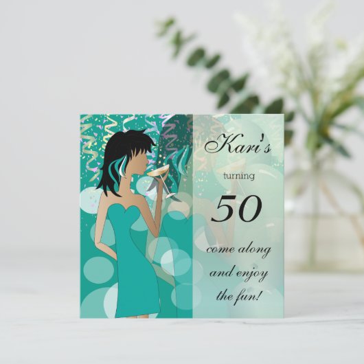 50e verjaardag van de Bazel-meisjespartij | Blauwg Kaart (Staand voorkant)