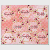 50e verjaardag van de bloem - roze bloemen naam cadeaupapier (Vlak)