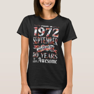 50e verjaardag van de bloemen voor vrouwen, gebore t-shirt