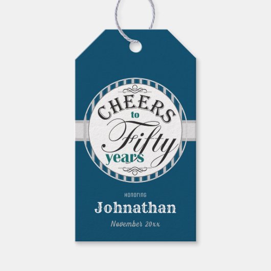 50e verjaardag van de Cheers tot vijftig jaar Cadeaulabel (Voorkant)