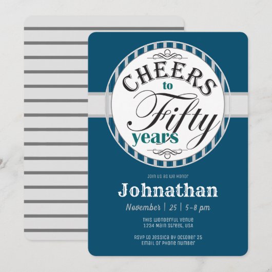 50e verjaardag van de Cheers tot vijftig jaar Kaart (Voorkant / Achterkant)