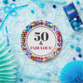 50e verjaardag van de Fabulous Festive Bokeh Light Papieren Bordje (Feest)