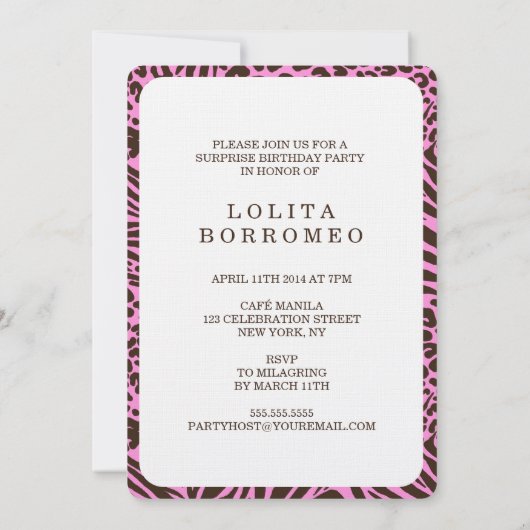 50e verjaardag van de Fabulous & Fierce Party Kaart (Achterkant)