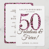 50e verjaardag van de Fabulous & Fierce Party Kaart (Voorkant / Achterkant)