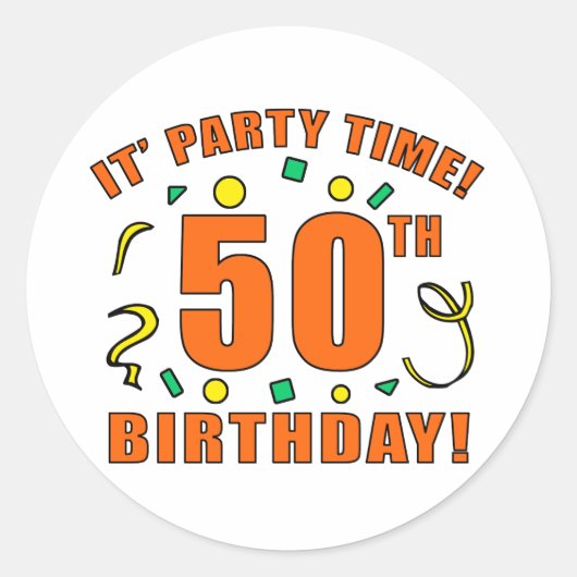 50e verjaardag van de feestdag ronde sticker (Voorkant)