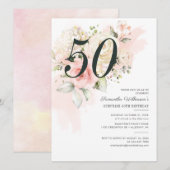 50e verjaardag van de Floral van de verrassingspar Kaart (Voorkant / Achterkant)