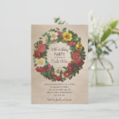 50e verjaardag van de  Floral Wreath voor vrouwen Kaart (Staand voorkant)