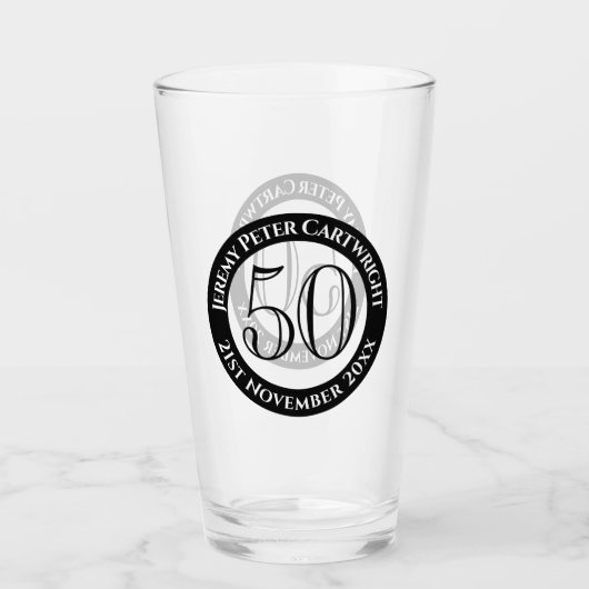 50e verjaardag van de geboorte glas (Voorkant)