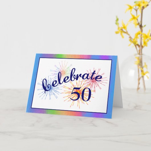 50e verjaardag van de geboorte kaart (Gele Bloem)