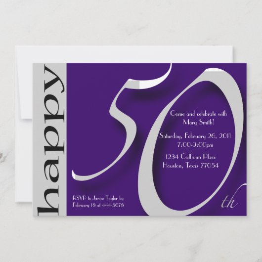 50e verjaardag van de geboorte kaart (Voorkant)