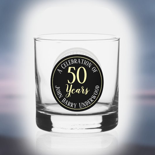 50e verjaardag van de geboorte whisky glas