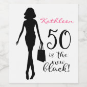 50e verjaardag van de geboorte wijn etiket (Enkel label)