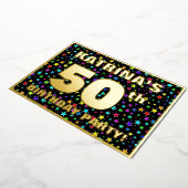 50e verjaardag van de gevechtsdag - Fun, kleurrijk Folie Uitnodiging (Gedraaid)