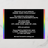 50e verjaardag van de gevechtsdag - Fun, kleurrijk Folie Uitnodiging (Achterkant)