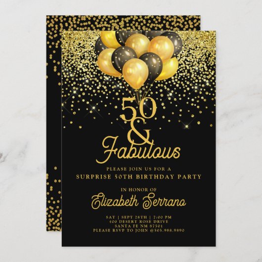 50e verjaardag van de gouden zwarte feestdag in kaart (Voorkant / Achterkant)