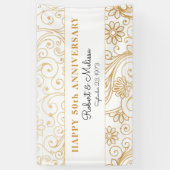 50e verjaardag van de gouden zwenkpatroon van de p spandoek (Verticaal)