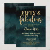 50e verjaardag van de goudprijs van de 50e verjaar kaart (Voorkant / Achterkant)