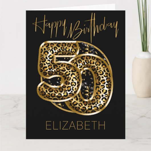 50e verjaardag van de lade van de Leopard Druk gou Kaart (Voorkant)