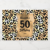 50e verjaardag van de luipaard Mini Gold - Aangepa Likeurfles Etiket (Enkel label)