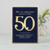 50e verjaardag van de mannen folie uitnodiging (Staand Voorkant)