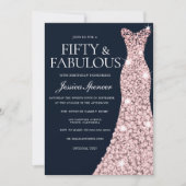 50e verjaardag van de marine en Roos Gold Sparkle  Kaart (Voorkant)