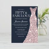 50e verjaardag van de marine en Roos Gold Sparkle  Kaart (Staand voorkant)