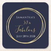 50e verjaardag van de marine Gold Birthday Party Kartonnen Onderzetters (Voorkant)